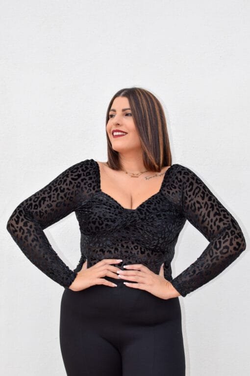 BODY DE LEOPARDO NEGRO