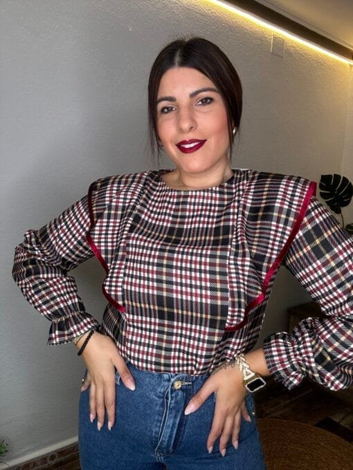 Camisa de cuadros moca